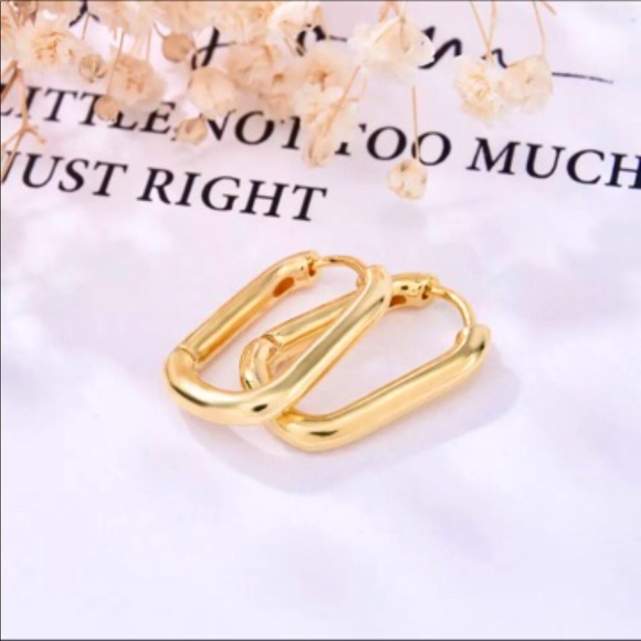 🖤Trendy Gold Plated Geometrical Earrings - Picture 3 of 5